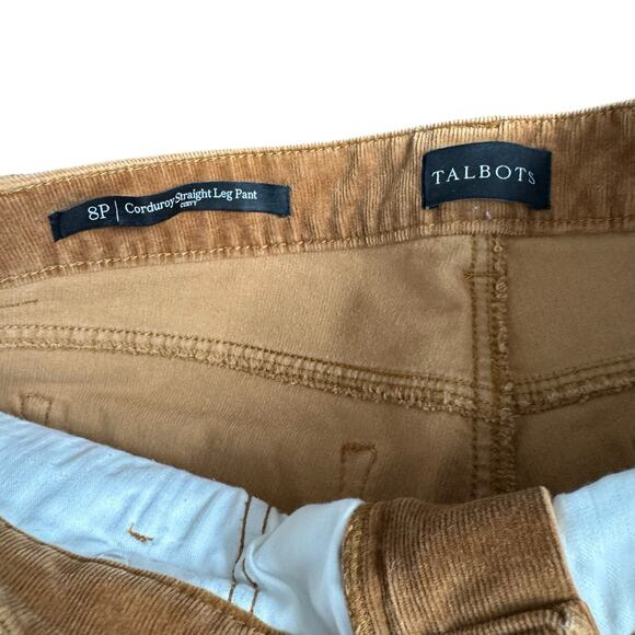 Talbot Women's Petite Corduroy Straight Leg Pants - Curvy Fit Carmel Brown - 8P - Picture 6 of 7